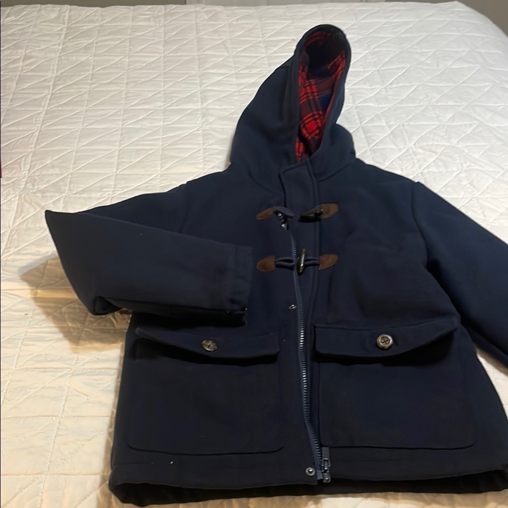 Carters Boys Navy Hooded Toggle Peacoat 8